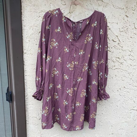 A new day size small purple long sleeve pheasant babydoll dress floral target - Picture 7 of 8